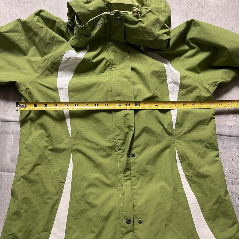 Eddie Bauer Travex WeatherEdge Jacket Mens Medium Green Hooded Rain Parka - Picture 4 of 8